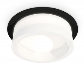 Фото 1/2 Ambrella Комплект встраиваемого светильника XC8051015 SBK/FR черный песок/белый матовый GX53 (C8051, N8401)