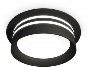 Фото 1/2 Ambrella Комплект встраиваемого светильника XC8051021 SBK/FR черный песок/белый матовый GX53 (C8051, N8478)
