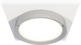 Фото 1/2 Ambrella Комплект встраиваемого светильника XC8061003 SWH/PSL белый песок/серебро полированное GX53 (C8061, N8118)