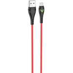USB кабель BOROFONE BX65 Bright MicroUSB, 1м, 2.4A, TPE, LED (красный)