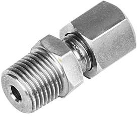 XF-1485-FAR, Compression Fitting, Stainless Steel, 1/4" BSP