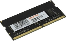 Фото 1/2 Модуль памяти QUMO SO-DIMM DDR-4 8GB 2400MHz 1Gx8 Retai CL16 (QUM4S-8G2400P16)