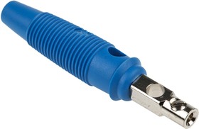 Фото 1/3 930726102, Blue Male Banana Plug, 4 mm Connector, Screw Termination, 16A, 60 V, 60V dc, Nickel