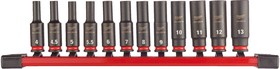 4932480453, 12-Piece Metric 1/4 in Deep Impact Socket Set, Milwaukee | купить в розницу и оптом