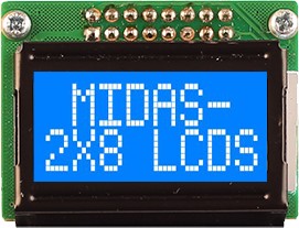 Фото 1/2 MC20805B6W-BNMLW3.3-V2, MC20805B6W-BNMLW3.3-V2 LCD LCD Display, 2 Rows by 8 Characters