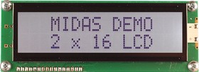 Фото 1/2 MC21609AB6W-FPTLW3.3-V2, MC21609AB6W-FPTLW3.3-V2 LCD LCD Display, 2 Rows by 16 Characters