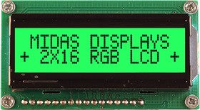 MD21605H6W-FPTLRGB LCD LCD Display, 2 Rows by 16 Characters