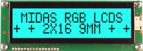 MD21609A6W-FPTLRGB LCD LCD Display, 2 Rows by 16 Characters