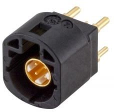 D4S10A-400L5-A, RF Connectors / Coaxial Connectors Straight Plug PCB w/Housing T&R Black