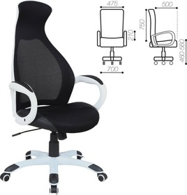 Фото 1/10 Кресло офисное Genesis EX-517, пластик белый, ткань/экокожа/сетка черная, 531573