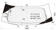 NI-Y12 RW/H/X, Стекло заднее (Цвет зеленый/ Обогрев) Nissan AD 06-16 / Wingroad 05-18 / Mazda Familia 07-18 / Nissa