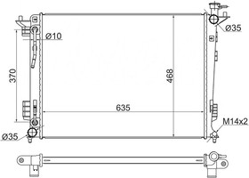 HY0014, Радиатор KIA SPORTAGE / HYUNDAI IX35 2.0/2.4 10-
