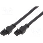 245132-0220, Rectangular Cable Assemblies MICROFIT 2CKT CBL AY DR OVERMOLDED 2M BLK