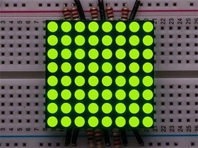 1045, Adafruit Accessories Small 8x8 Bright LED Yellow-Green Matrix
