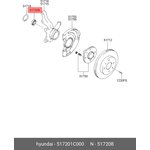 51720-1C000, Подшипник ступичный Accent I 1994-2000, Accent II (+ТАГАЗ) ...