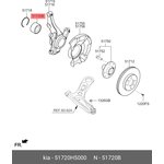 51720-H5000, Подшипник ступицы HYUNDAI Solaris (17-) передней OE