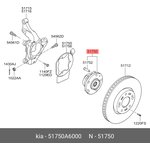 51750A6000, Ступица колеса i30 2012 , Ceed 2012