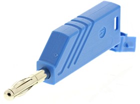 Фото 1/2 934100102, Blue Male Banana Plug, 4 mm Connector, Screw Termination, 24A, 60V dc, Nickel Plating
