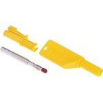 934099103, Yellow Male Banana Plug, 4 mm Connector, Screw Termination, Nickel Plating