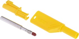 Фото 1/3 934099103, Yellow Male Banana Plug, 4 mm Connector, Screw Termination, Nickel Plating