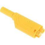 934099103, Yellow Male Banana Plug, 4 mm Connector, Screw Termination, Nickel Plating