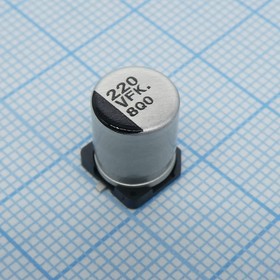 ECAP SMD, 220мкФ, 35В, 105°С, 8×10.2мм, EEEFK1V221P, Конденсатор ...