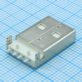 Фото 1/4 1734028-1, (USB TYPE A разъем smd), USB-коннектор угловой SMT