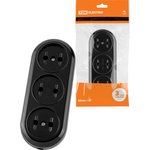 SQ1806-0104, Розеточная колодка 3 гнезда 2П 16А макс. "Ретро" 250B (карболит) ...