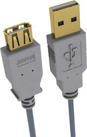 SG1193, Кабель USB2.0 А вилка - USB А розетка, GOLD, 3.0м (OBSOLETE)