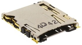 Фото 1/3 DM3AT-SF-PEJM5(40), Гнездо памяти, Micro SD, MicroSD, Push-Push, 8 контакт(-ов), Медный Сплав