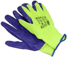 Перчатки с нитриловым обливом Русский Мастер, фиолетовый/серый, качество А, р.XL/10, 2 шт. РМ-92918