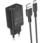 Зарядное устройство BOROFONE BA68A Glacier 1xUSB, 2.1А + кабель USB Type-C ...