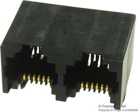 43814-6621, Modular Connectors / Ethernet Connectors 6/6 2 PORTS RA