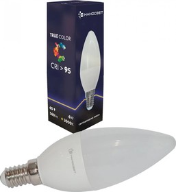 Светодиодная лампа LH-CD-60/E14/930, 6Вт, свеча, 560 лм, Е14, 3000К, Ra95, L051