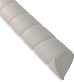 Фото 1/5 спиральная пластиковая защита SG-24-F15, полипропилен, размер 24, плоская поверхность, цвет белый, длина 1 м PR0500400