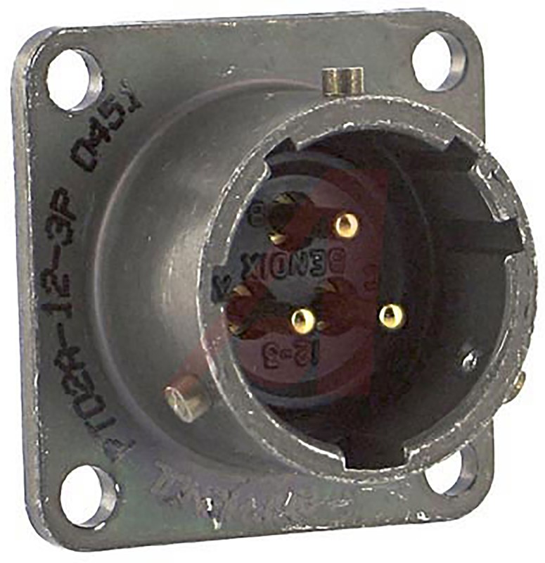 3 Way Panel PT02A1203P, PT, Copper Alloy 3 Way Panel Mount MIL Spec Circular ...
