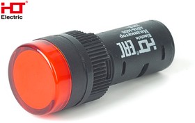 Фото 1/6 085-06-04, Лампа AD16-16DS(LED)матрица d16мм красный 230В IP40 HLT