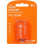 Батарейка алкалиновая AIRLINE Ultra Alkaline Крона 9V 9V-01
