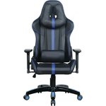 Кресло компьютерное GT Carbon GM-120, две подушки, экокожа, черное/синее, 531930