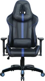 Фото 1/10 Кресло компьютерное GT Carbon GM-120, две подушки, экокожа, черное/синее, 531930