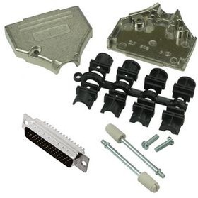 Фото 1/2 MHDTZK25-HD44MS-K, D-Sub Connector Kit, DB-44 Plug, Solder, Die-Cast Zinc Alloy