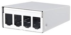 130861-0402-E, Empty Patch Panel Enclosure, Modul 4 Ports Surface Mounted White