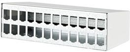 130861-2402-E, Empty Patch Panel Enclosure, Modul 2 x 12 Ports Surface Mounted White