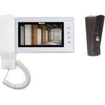 Комплект видеодомофона для дома с трубкой ALFA-T 7" с вызывной панелью, сенсорное управление, открытие замка, 220В