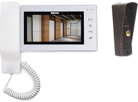 Фото 1/7 Комплект видеодомофона для дома с трубкой ALFA-T 7" с вызывной панелью, сенсорное управление, открытие замка, 220В