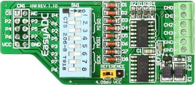 Фото 1/2 MIKROE-340, EasyADC Board, Дочерняя плата к отладочным платам компании mikroElektronika с 12-разрядным АЦП MC