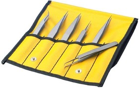 18475USA, Pliers & Tweezers Teknik 6-Piece Precision Tweezer Set