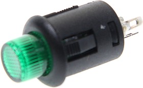 R13-548DL(gr), Выключатель кнопка 2-х позиционный (ON-OFF) с фиксацией светодиодный зеленый 12В 6А SCI