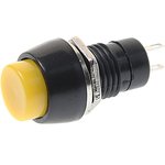 PBS-20A-2(yel), Выключатель кнопка 2-х позиционный с фиксацией желтый 12/24В 3А ...