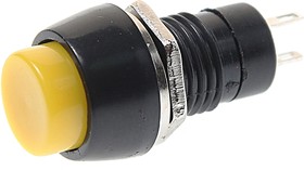 PBS-20A-2(yel), Выключатель кнопка 2-х позиционный с фиксацией желтый 12/24В 3А JIETONG